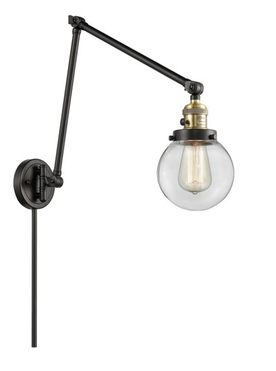 Franklin Restoration One Light Swing Arm Lamp in Black Antique Brass (405|238-BAB-G202-6)