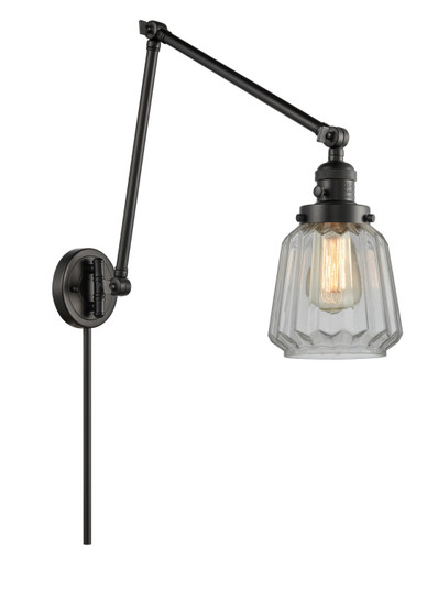 Franklin Restoration One Light Swing Arm Lamp in Matte Black (405|238-BK-G142)