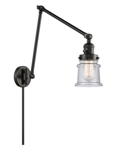 Franklin Restoration One Light Swing Arm Lamp in Matte Black (405|238-BK-G184S)