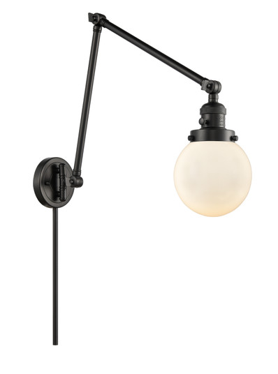 Franklin Restoration One Light Swing Arm Lamp in Matte Black (405|238-BK-G201-6)