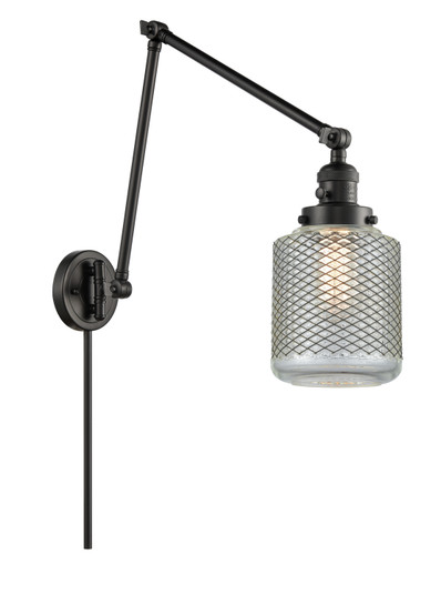 Franklin Restoration One Light Swing Arm Lamp in Matte Black (405|238-BK-G262)