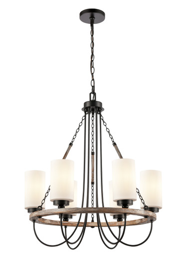 Paladin Six Light Chandelier in Matte Black (405|442-6CR-BK-G4421)