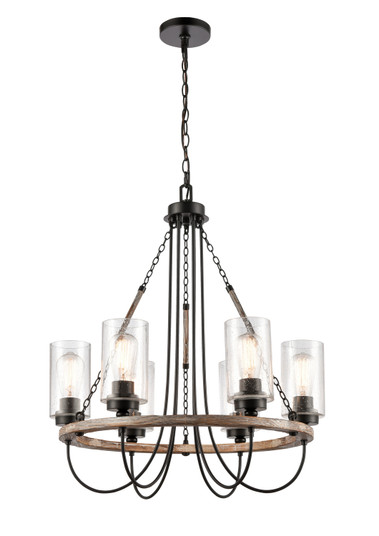 Paladin Six Light Chandelier in Matte Black (405|442-6CR-BK-G4424)