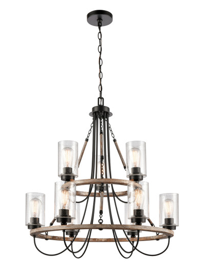 Paladin Nine Light Chandelier in Matte Black (405|442-9CR-BK-G4424)