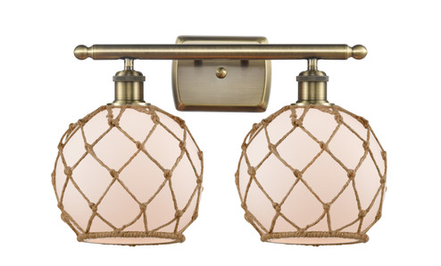 Ballston Two Light Bath Vanity in Antique Brass (405|516-2W-AB-G121-8RB)