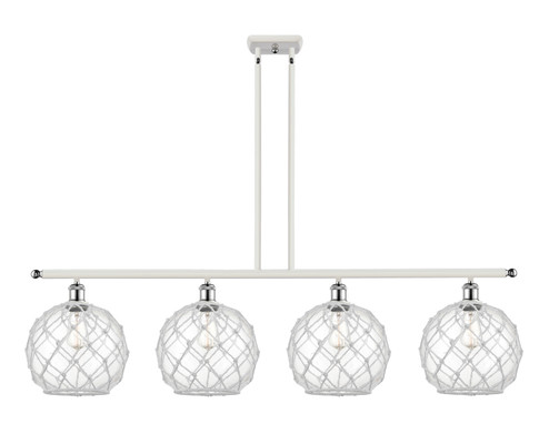 Ballston Four Light Island Pendant in White Polished Chrome (405|516-4I-WPC-G122-10RW)