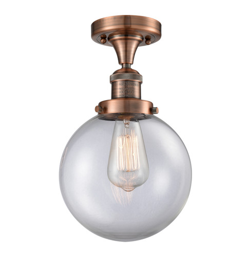 Franklin Restoration One Light Semi-Flush Mount in Antique Copper (405|517-1CH-AC-G202-8)