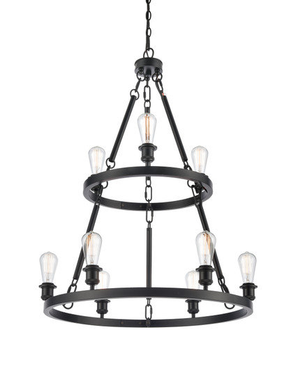 Ballston Nine Light Chandelier in Matte Black (405|8203-BK)