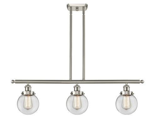 Ballston Urban LED Island Pendant in Brushed Satin Nickel (405|916-3I-SN-G202-6-LED)