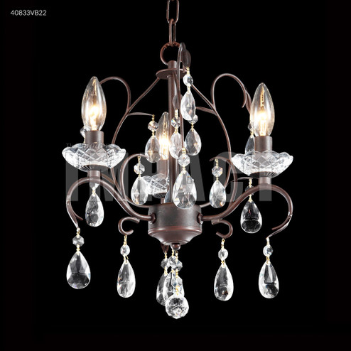 Mini Crystal Chandelier Three Light Chandelier in Vintage Bronze (64|40833VB22)