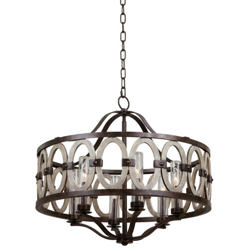 Belmont Six Light Outdoor Pendant in Florence Gold (33|404452FG)