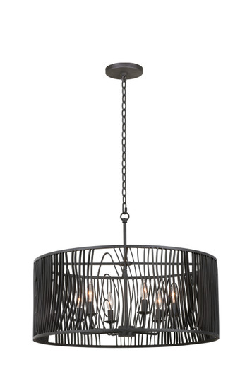 Morre Six Light Pendant in Black Iron (33|507551BI)