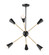 Lovell Six Light Pendant in Black / Satin Brass (16|11266BKSBR)