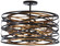 Vortic Flow Five Light Semi Flush Mount in Dark Bronze W/Mosaic Gold Inte (7|4671-111)