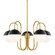 Renee Five Light Chandelier in Aged Brass/Black (428|H344805-AGB/BK)