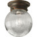 Globe - Clear Ribbed One Light Flush Mount in Antique Bronze (54|P3599-20)