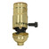 3-Way (2 Circuit) Turn Knob Socket With Removable Knob And Strain Relief in Brite Gilt (230|80-1118)
