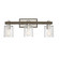 Halifax Three Light Bath Bar in Satin Nickel with Gray Wood (51|8-1255-3-165)