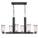 Jarsdel Six Light Island Pendant in Black & Antique Brass (52|21333)