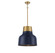 One Light Pendant in Navy Blue with Natural Brass (446|M70115NBLNB)