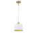 One Light Pendant in White with Natural Brass (446|M70118WHNB)