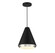 One Light Pendant in Matte Black with Polished Nickel (446|M70122MBKPN)