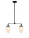 Franklin Restoration Two Light Island Pendant in Matte Black (405|209-BK-G661-7)