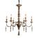 Maura Six Light Chandelier in Washed White With Gold (374|H5105-6)