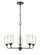 Auralume Five Light Chandelier in Matte Black (405|342-5CR-BK-CLW)