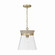 Finn One Light Pendant in White Wash and Matte Brass (65|347311WS)