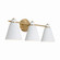 Bradley Three Light Vanity in Aged Brass and White (65|150131AW)