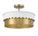 Three Light Semi-Flush Mount in White and Natural Brass (446|M60072WHNB)