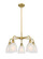 Downtown Urban Five Light Chandelier in Brushed Brass (405|516-5CR-BB-G441)