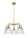 Downtown Urban Five Light Chandelier in Brushed Brass (405|516-5CR-BB-G382)