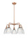 Downtown Urban Five Light Chandelier in Antique Copper (405|516-5CR-AC-G382)