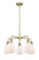 Downtown Urban Five Light Chandelier in Antique Brass (405|516-5CR-AB-G81)