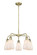 Downtown Urban Five Light Chandelier in Antique Brass (405|516-5CR-AB-G391)