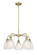 Downtown Urban Five Light Chandelier in Antique Brass (405|516-5CR-AB-G381)