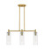 Downtown Urban LED Island Pendant in Brushed Brass (405|434-3I-BB-G434-12CL)