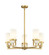 Downtown Urban LED Chandelier in Brushed Brass (405|426-5CR-BB-G426-8WH)