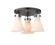 Downtown Urban Three Light Flush Mount in Matte Black (405|411-3F-BK-G411-7WH)