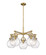 Downtown Urban Five Light Chandelier in Brushed Brass (405|410-5CR-BB-G410-7SDY)