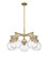 Downtown Urban Five Light Chandelier in Brushed Brass (405|410-5CR-BB-G410-7CL)