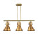 Downtown Urban Three Light Island Pendant in Brushed Brass (405|410-3I-BB-M411-10BB)