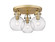 Downtown Urban Three Light Flush Mount in Brushed Brass (405|410-3F-BB-G410-7SDY)