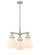 Downtown Urban Three Light Pendant in Satin Nickel (405|410-3CR-SN-G412-7WH)