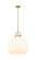 Downtown Urban One Light Pendant in Brushed Brass (405|410-1SL-BB-G410-18WH)