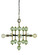 Gamma Five Light Chandelier in Antique Brass with Matte Black Accents (8|L1045 AB/MBLACK)