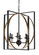 Ilixur Six Light Pendant in Black & Aged Brass (90|152060)