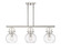 Downtown Urban Three Light Island Pendant in Polished Nickel (405|410-3I-PN-G410-10CL)